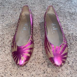 Attilio Giusti Leombruni pink metallic ballet flat